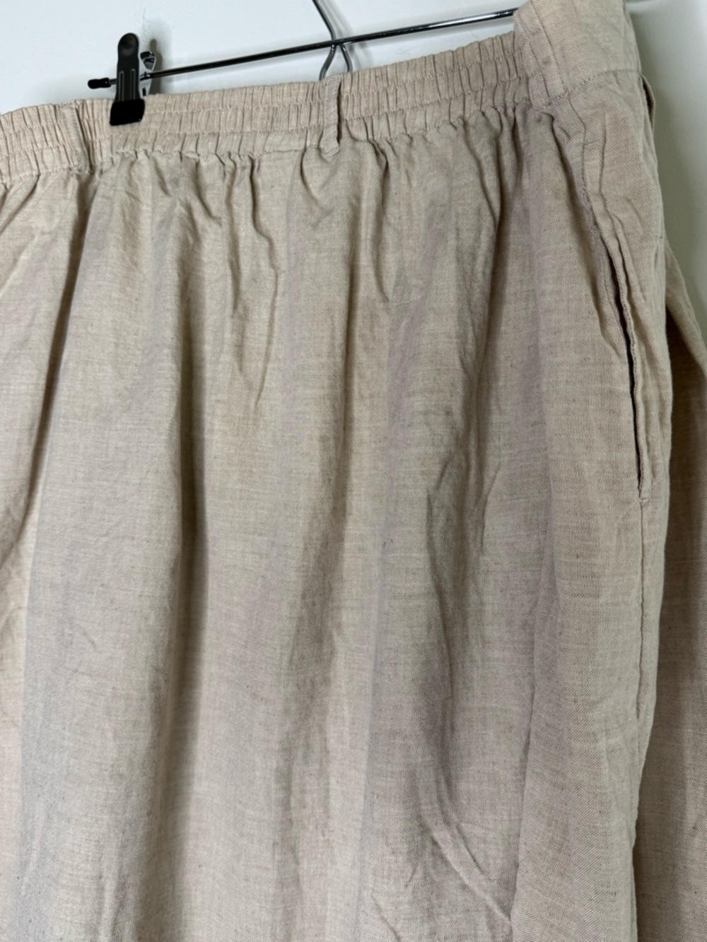Plus Size 20 Linen Cotton Tan Midi Orvis Skirt Pockets Vintage Beach Coastal - Picture 5 of 5